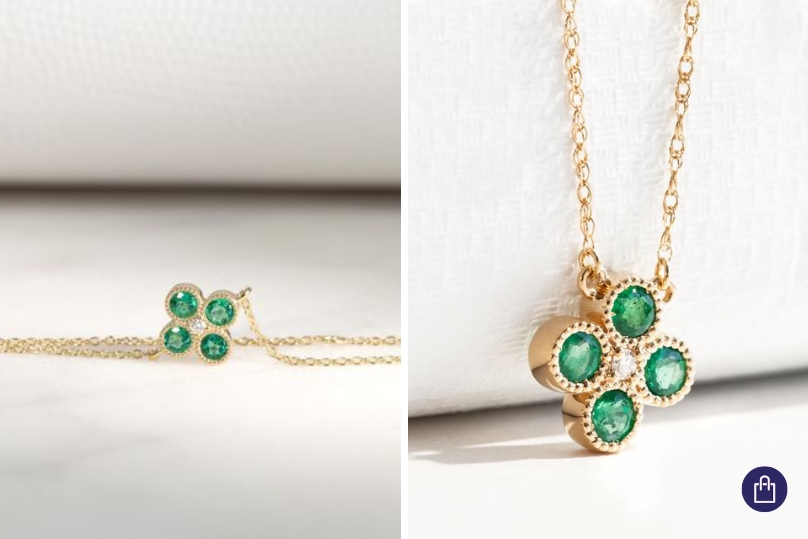 Smaragdový náramek s diamantem