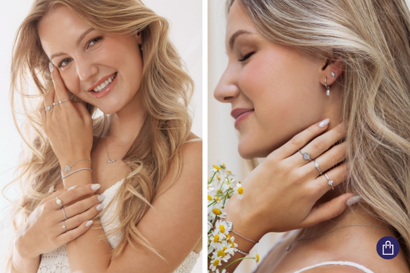 Romantické šperky k Valentýnu na ženě