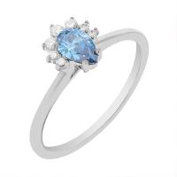 Zásnubní prsten s certifikovaným fancy blue lab-grown diamantem Wilf