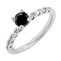 Zásnubní prsten s černým diamantem Megha