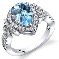 Stříbrný prsten se švýcarským topazem a zirkony Milades