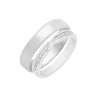Eternity prsten s lab-grown diamanty a komfortní pánský prsten Asne