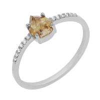 Dokonalý zásnubní prsten se žlutým pear diamantem Natela