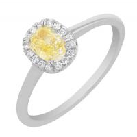 Zásnubní prsten s certifikovaným fancy yellow lab-grown diamantem Eduta