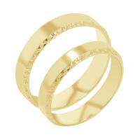 Zlaté snubní prsteny se zdobenými okraji Rahim