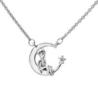Stříbrný náhrdelník ve tvaru měsíčku Malý princ