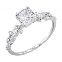 Zásnubní prsten s moissanitem a lab-grown diamanty Alys