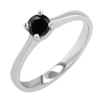 Zásnubní prsten se srdíčkem a černým diamantem Lenal