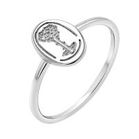 Stříbrný oválný prsten s gravírem růže Malý princ