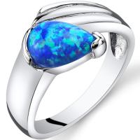 Stříbrný prsten s modrým opálem Siewa