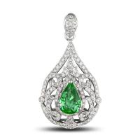 Smaragdový přívěsek vykládaný diamanty Alysia