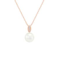 Stříbrný perlový přívěsek s diamanty Alixa