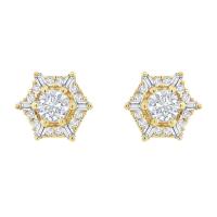 Náušnice ve tvaru hexagon s lab-grown diamanty Shamil