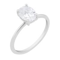 Elegantní zásnubní prsten s oval moissanitem s výběrem velikosti Frost