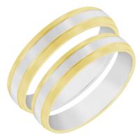 Půlkulaté snubní prsteny z kombinovaného zlata Leveret