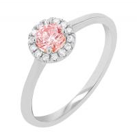 Halo prsten s certifikovaným fancy pink lab-grown diamantem Cassidy