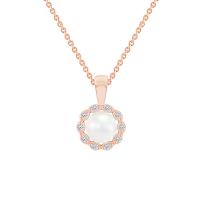 Stříbrný halo přívěsek s perlou a diamanty Elizabella