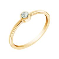 Zlatý minimalistický prsten se zeleným safírem Emilien