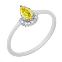 Zásnubní prsten s certifikovaným fancy yellow lab-grown diamantem Pallavi