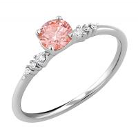 Zásnubní prsten s certifikovaným fancy pink lab-grown diamantem Amity