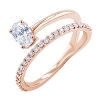 Atypický zásnubní prsten s diamanty Lori