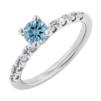 Zásnubní prsten s 0.26ct certifikovaným modrým lab-grown diamantem Megha