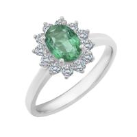 Zásnubní prsten se smaragdem a diamanty Fedel