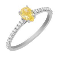 Zásnubní prsten s certifikovaným fancy yellow lab-grown diamantem Ernes