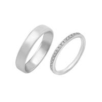 Eternity prsten s diamanty a pánský komfortní snubní prsten Lorne