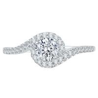 Elegantní zásnubní prsten s moissanitem a lab-grown diamanty Elaina