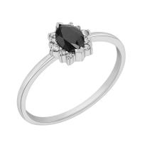 Zásnubní prsten s černým marquise diamantem Mya